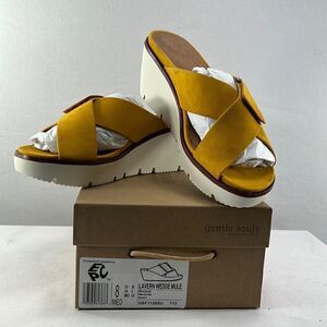 Gentle Souls by Kenneth Cole Lavern Wedge Mules Marigold size 8